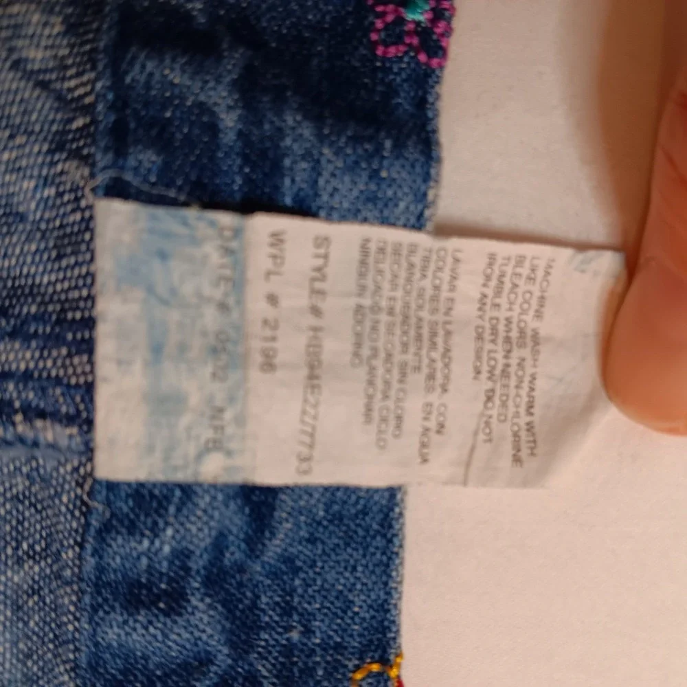 VTG Y2K Health Tex‎ Girls Club Jeans Embroidered Flowers Hearts Size 7(XS) Denim